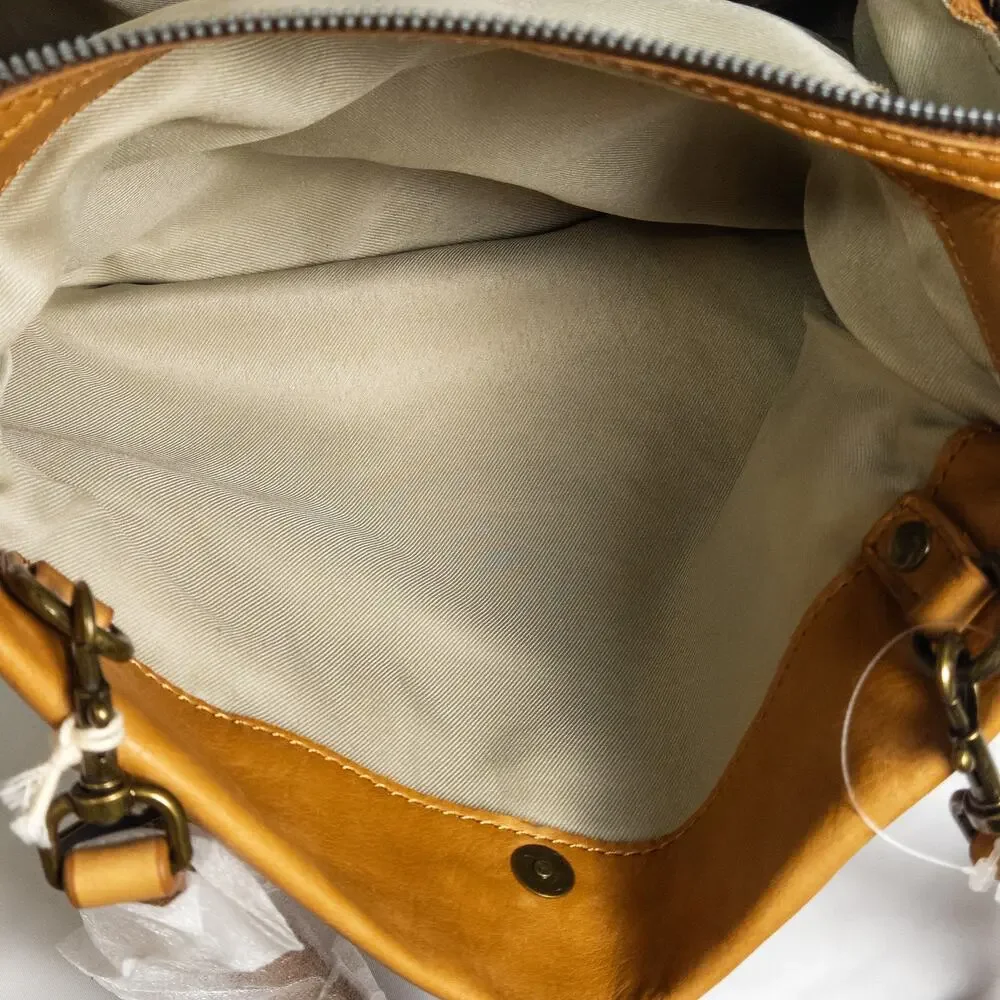 American Leather Co Lenox Triple Entry Structured Satchel Quiet Luxury NWT